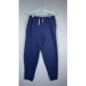 Polo Ralph Lauren Pants Boys 18-20 Navy Blue Jogger Sweatpants Drawstring Logo